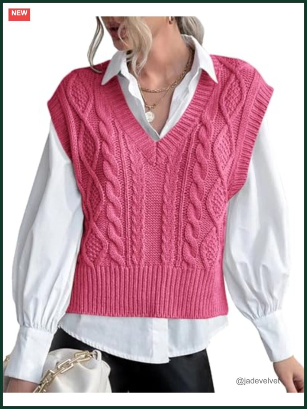 Women's Sleeveless V-Neck Ribbed Knit Sweater Vest Preppy Pullover